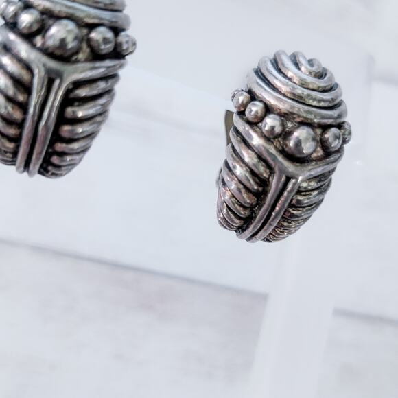 Vintage Clip On Earrings Very Large Chunky Statement Earrings - Picture 6 of 11